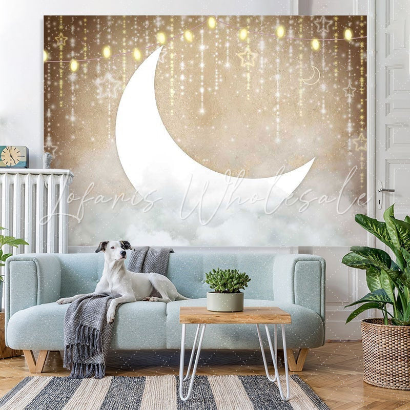 Lofaris Star Moon Clouds Party Baby Shower Backdrop