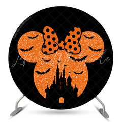 Lofaris Mousehead With Bat Castle Halloween Round Backdrop