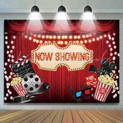 Lofaris Movie Night Now Showing Happy Birthday Party Backdrop