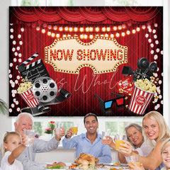 Lofaris Movie Night Now Showing Happy Birthday Party Backdrop