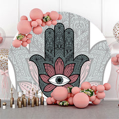 Lofaris Mysterious Boho Hamsa Hand Round Birthday Backdrop