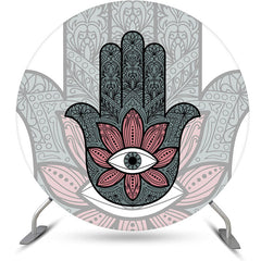 Lofaris Mysterious Boho Hamsa Hand Round Birthday Backdrop