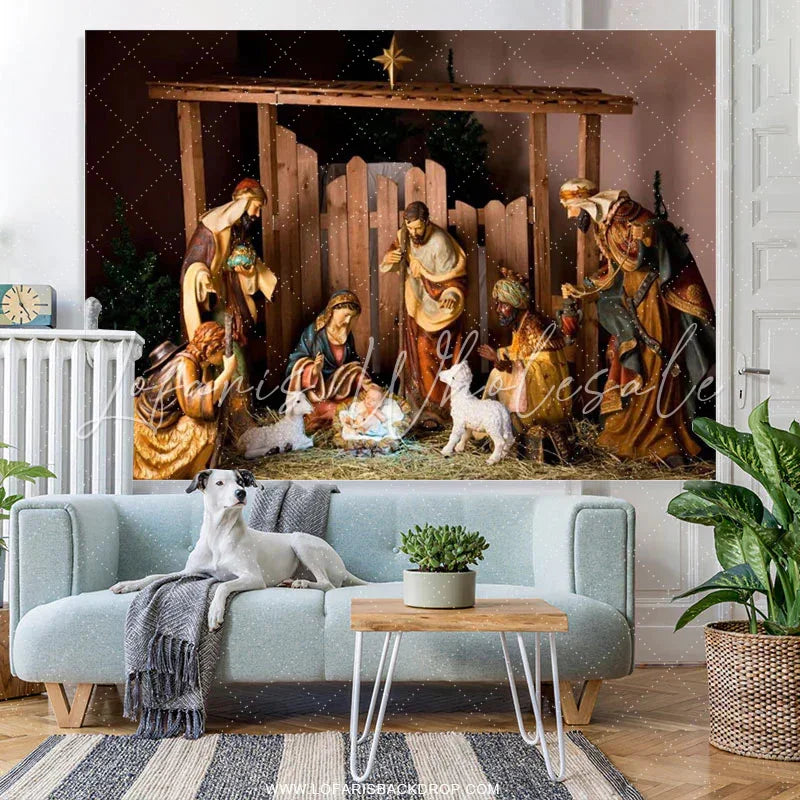 Lofaris Nativity Religion Jesus Christ Baby Shower Banner