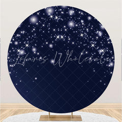 Lofaris Navy Blue Light Bokeh Round Birthday Party Backdrop