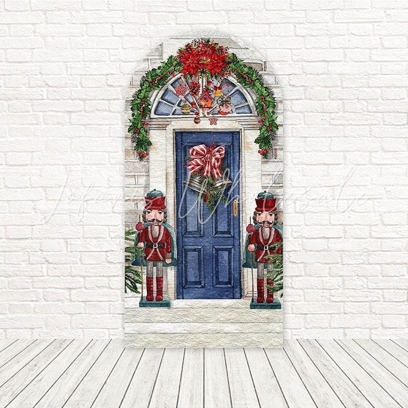 Nutcracker Door Christmas Arch Backdrop For Festive Celebrations
