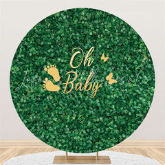 Lofaris Oh Baby Green Grass Round Shower Backdrop For Party