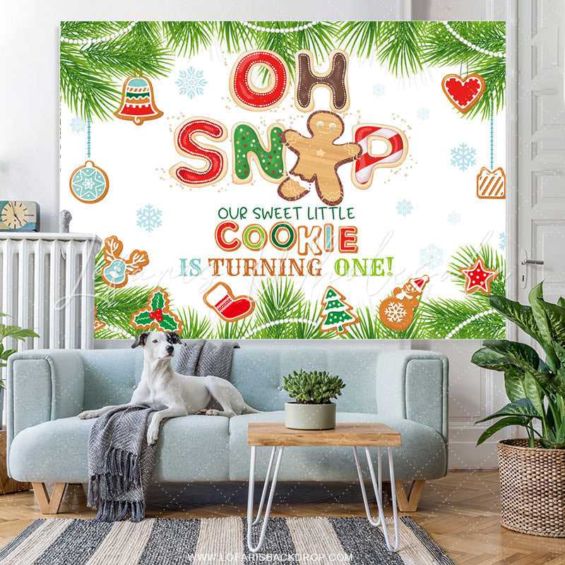Lofaris Oh Snop Little Cookie Is Turinging One Birthday Backdrop