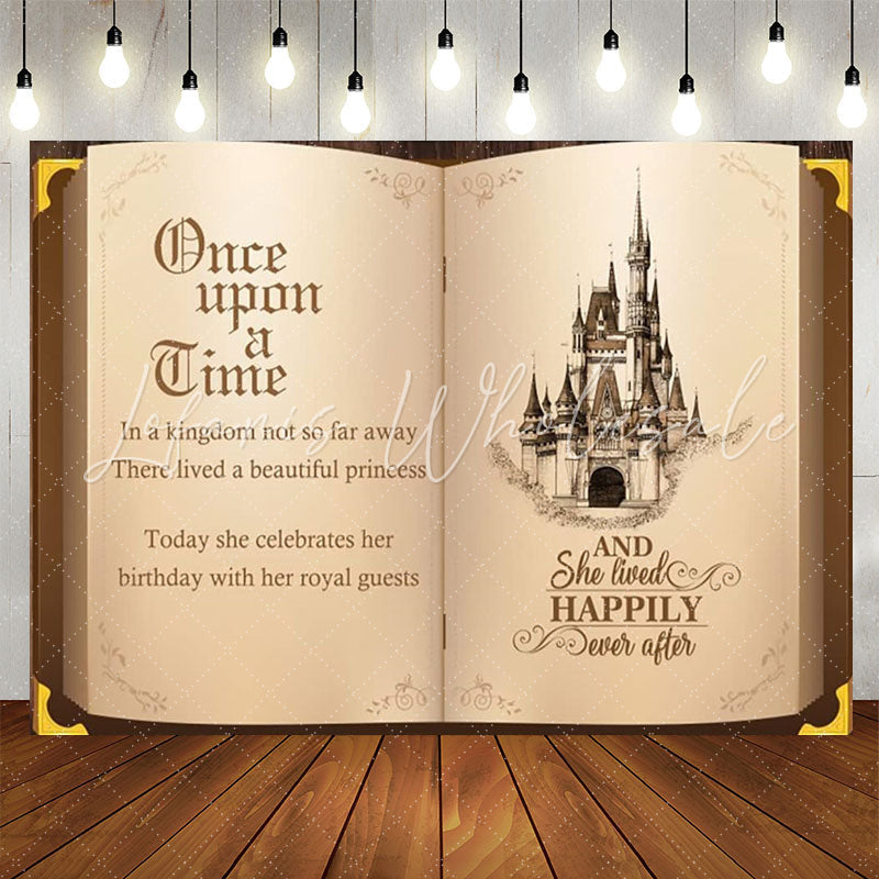Lofaris Once Upon A Time Castle Book Birthday Backdrop