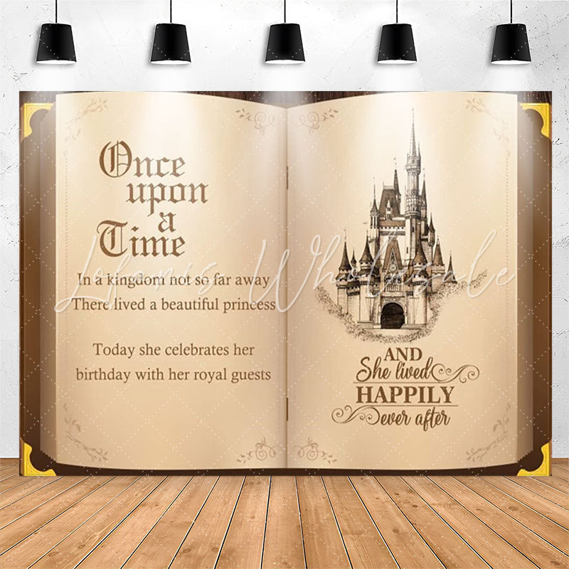 Lofaris Once Upon A Time Castle Book Birthday Backdrop