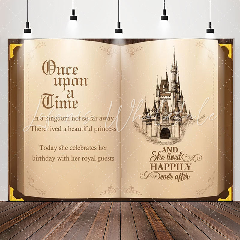 Lofaris Once Upon A Time Castle Book Birthday Backdrop