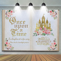 Lofaris Once Upon a Time Gold Castle Girls Birthday Backdrop