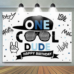 Lofaris One Cool Dude Rock Roll Happy Birthday Backdrop