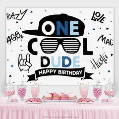Lofaris One Cool Dude Rock Roll Happy Birthday Backdrop