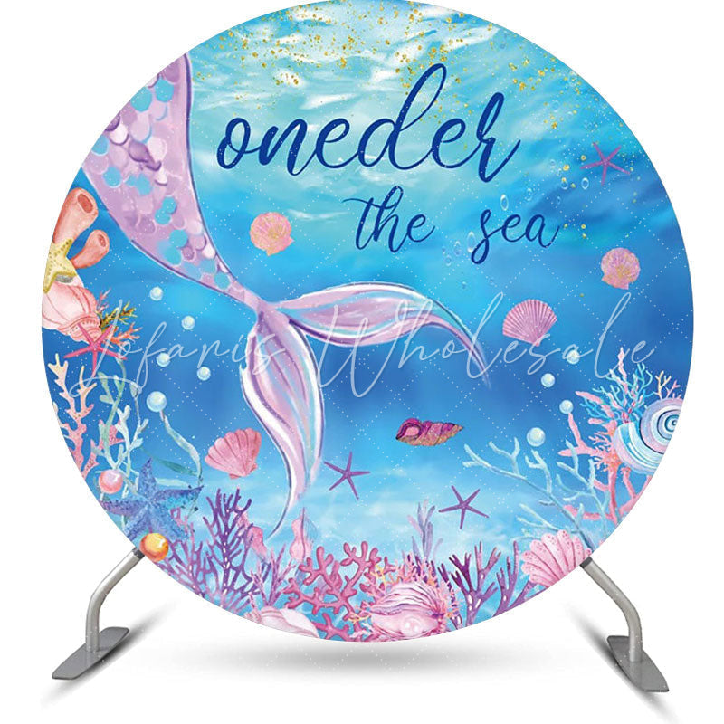 Lofaris Oneder The Sea Mermaid Coral Shell Circle Backdrop