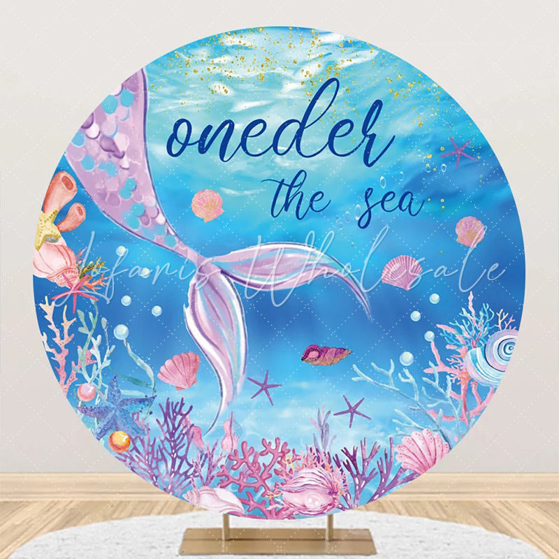 Lofaris Oneder The Sea Mermaid Coral Shell Circle Backdrop