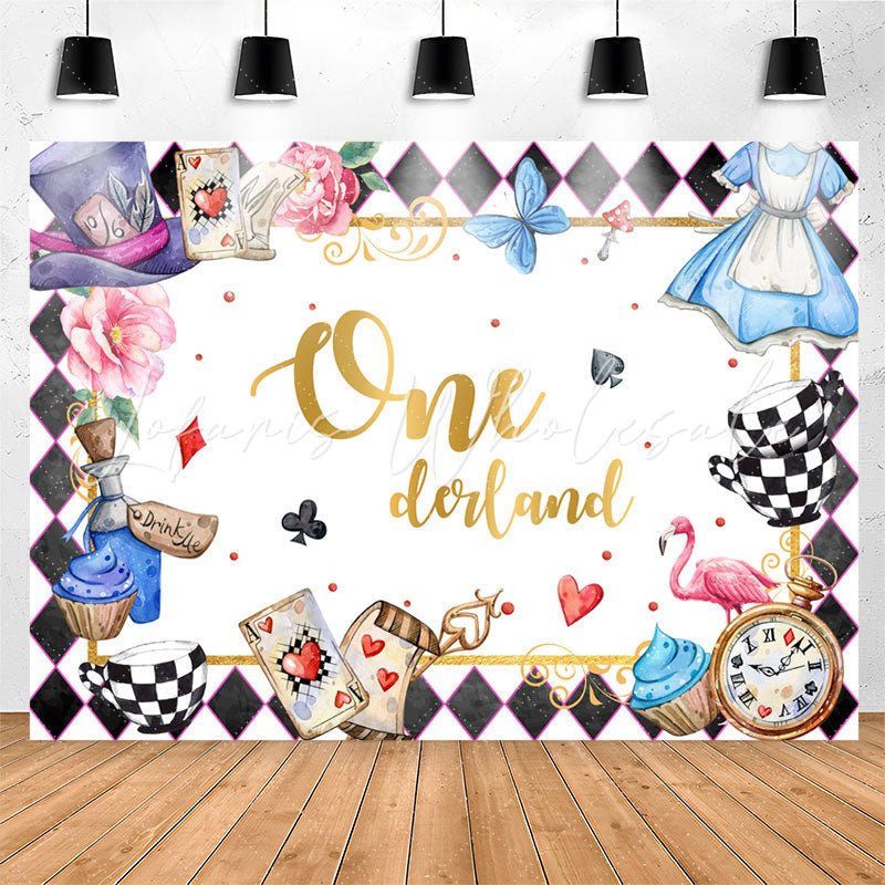 Lofaris Onederland Magician Black Rhombus 1st Birthday Backdrop