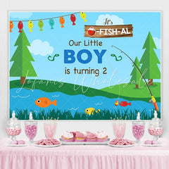 Lofaris Our Little Boy is Turning 2 Birthday Photo backdrop