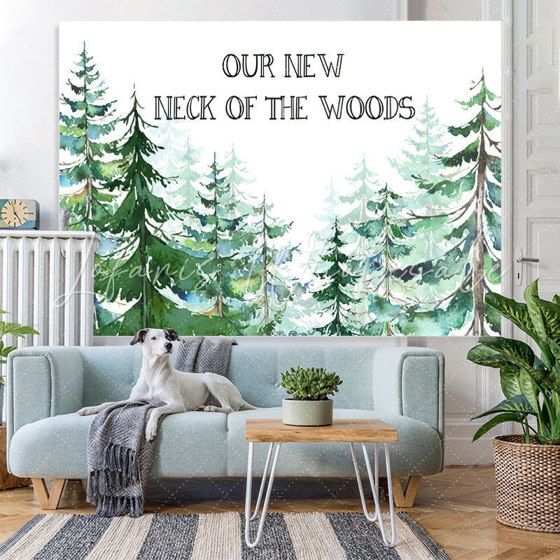 Lofaris Our New Neck Of The Wood Baby Shower Backdrop For Boy