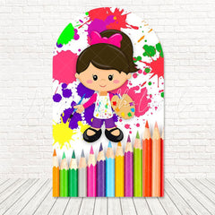 Painting Time Girl Artist Theme Arch Backdrop For Art Bash