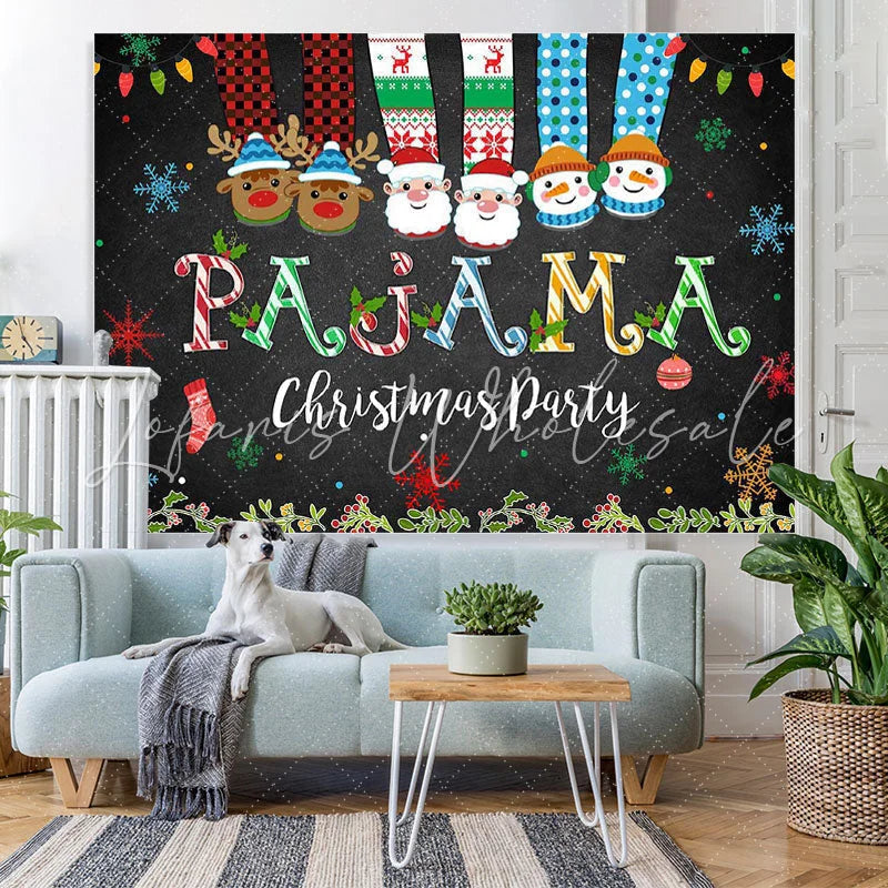 Lofaris PAJAMA Cartoon Christmas socks Party Backdrop