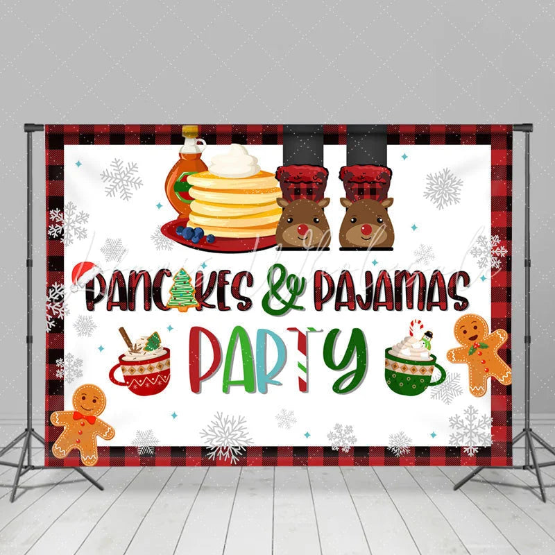 Lofaris Pancakes And Pajamas Hot Winter Christmas Backdrop