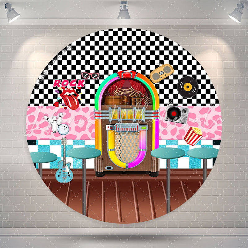 Lofaris Pattern Door Round Backdrop For Rock Music Party