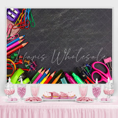 Lofaris Pencils Blackboard Backdrops Classroom Photo for kids