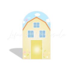 Peppa Pig Theme Birthday Party Arch Backdrop Wall Cloth Cover