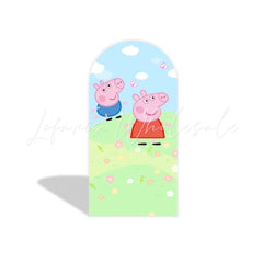 Peppa Pig Theme Birthday Party Arch Backdrop Wall Cloth Cover