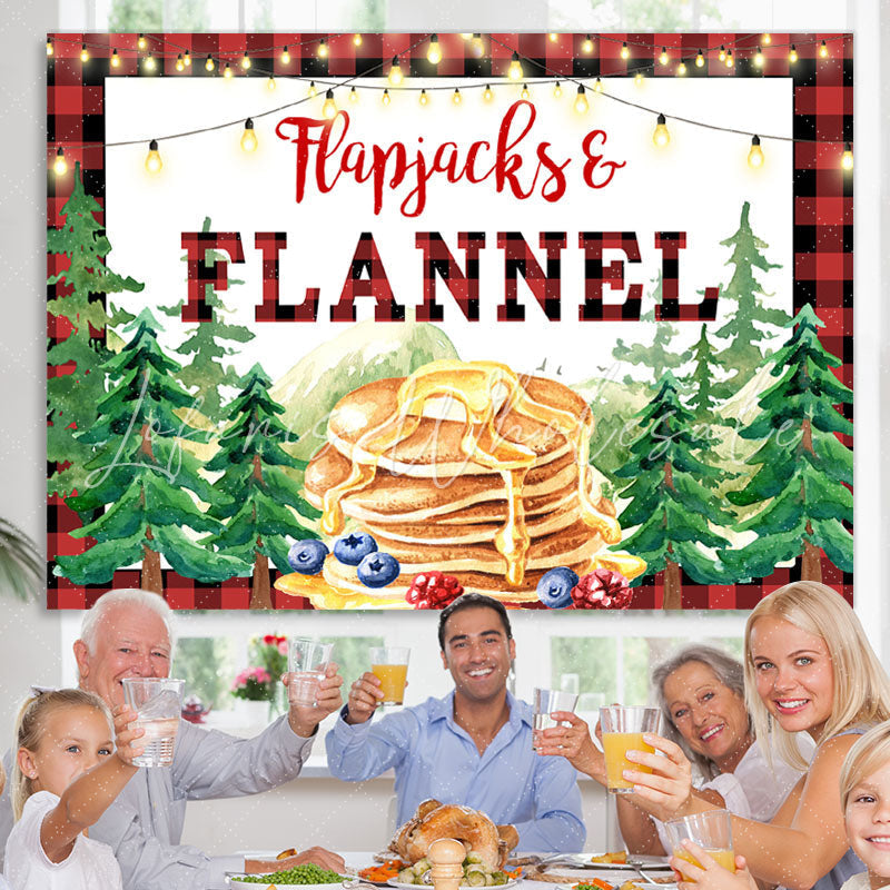 Lofaris Pine Forest Flapjacks and Flannel Backdrop for Autumn