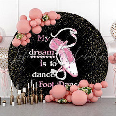 Lofaris Pink And Black Glitter Foot Dance Backdrop Decoration