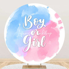 Lofaris Pink Blue Boy Or Girl Round Gender Reveal Backdrop