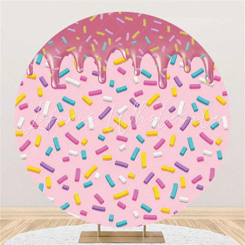 Lofaris Pink Donuts With Various Colored Sugar Circle Backdrop