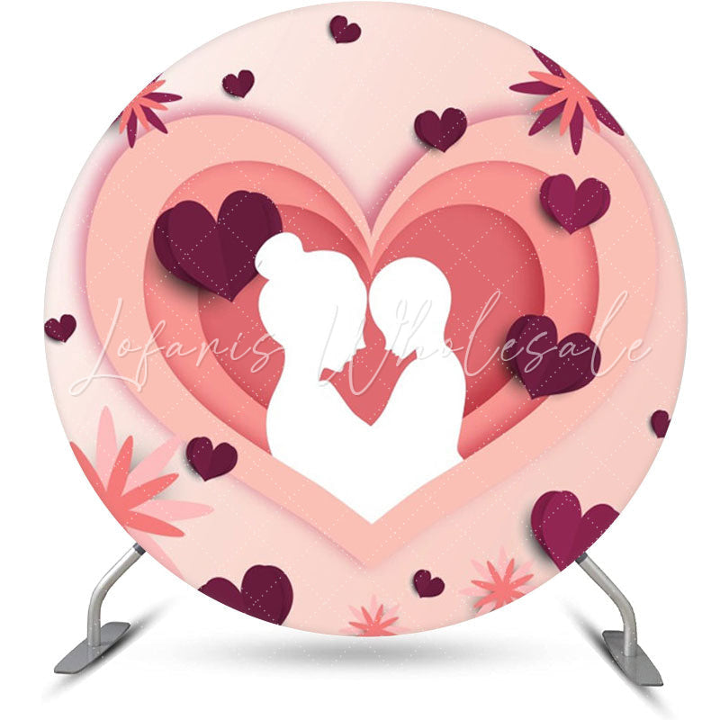 Lofaris Pink Heart Paper Draw Round Mothers Day Backdrop