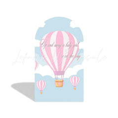 Pink Hot Air Balloon Arch Backdrop Wall Cloth Cover For Birthday Baby Shower Party