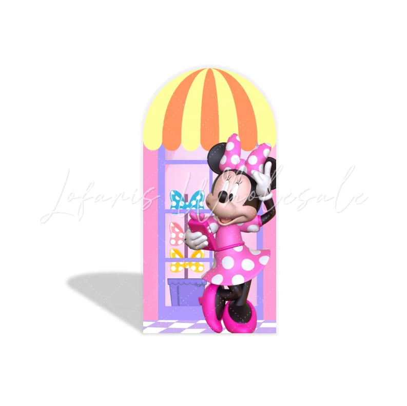 Pink minnie arch Birthday Party Arch Backdrop Wall Cloth Cover