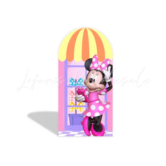 Pink minnie arch Birthday Party Arch Backdrop Wall Cloth Cover