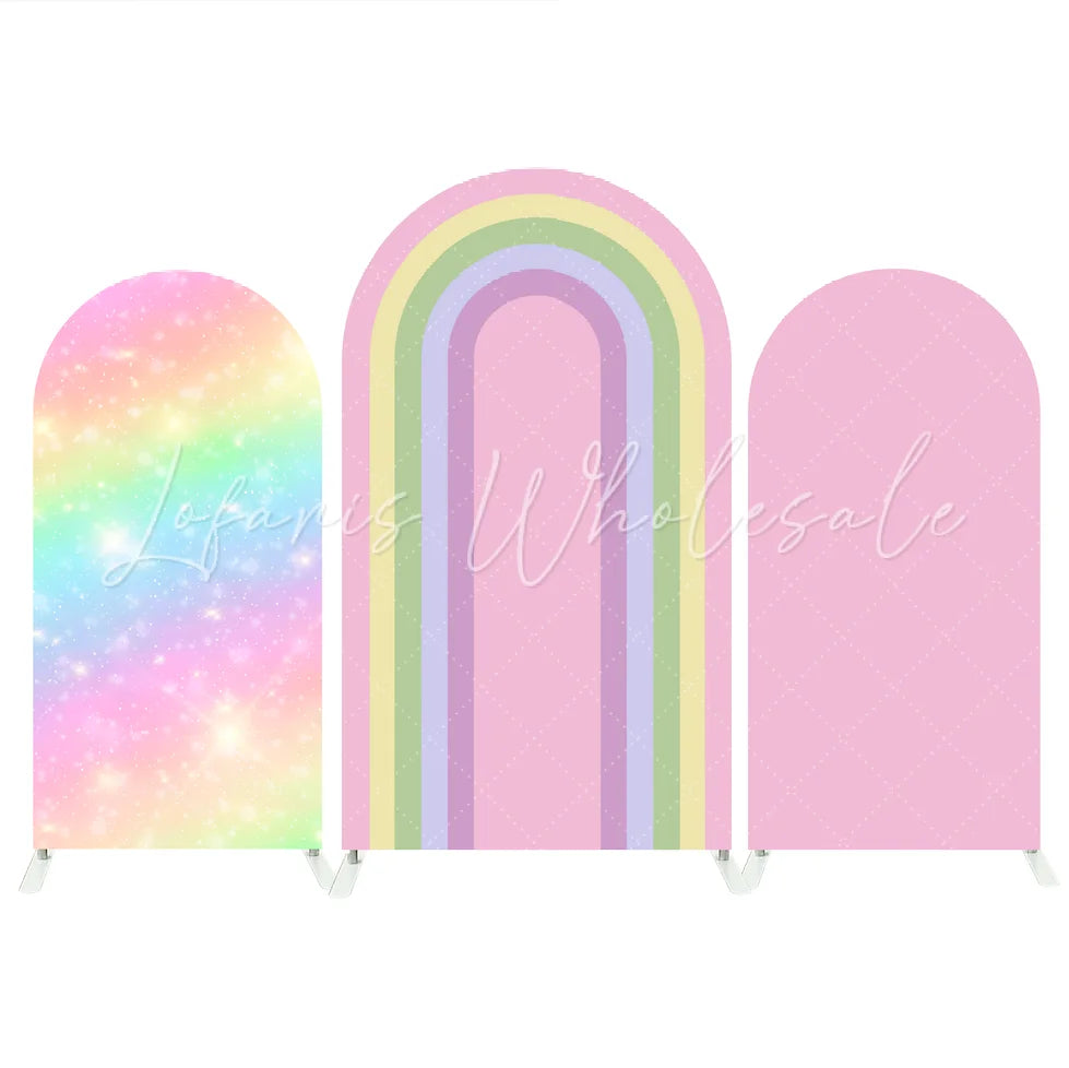 Pink Rainbow Birthday Chiara Arch Backdrop Wall Cloth Cover