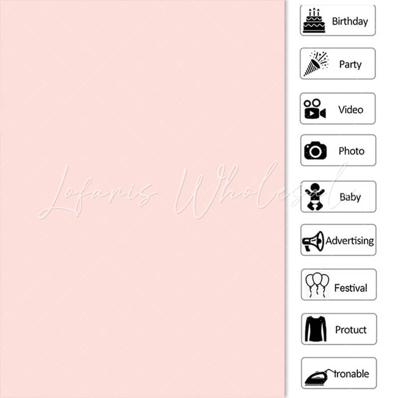 Lofaris Pink Solid Simple Party Backdrop for Photo