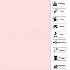 Lofaris Pink Solid Simple Party Backdrop for Photo