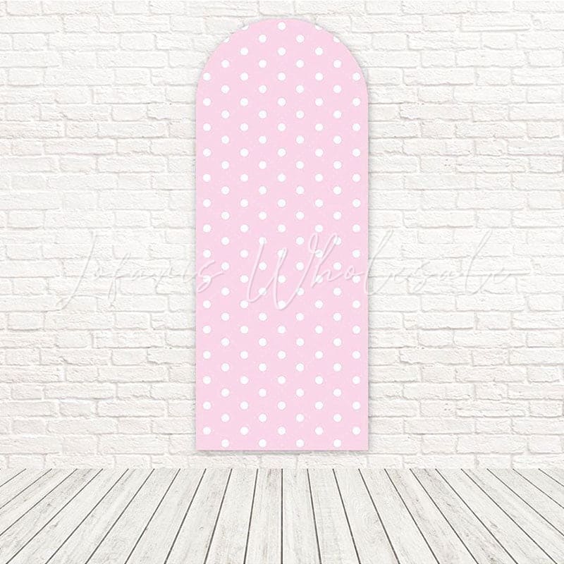 Pink White Polka Dot Cute Charm Look Arch Backdrop For Kids Party