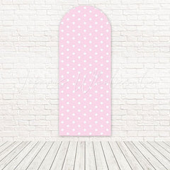 Pink White Polka Dot Cute Charm Look Arch Backdrop For Kids Party