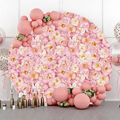 Lofaris Pink Yellow Floral Petals Round Wedding Backdrop