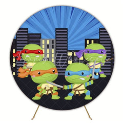 Playful Turtles Round Backdrop For Cute Ocean-Themed Kids Party