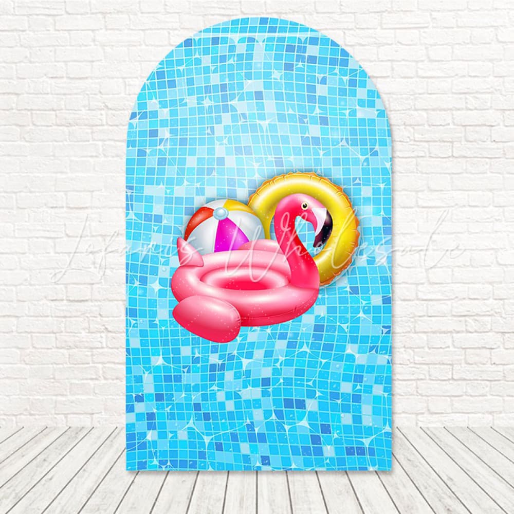 Pool Party Wave Splash Scene Arch Backdrop For Water Fun Event