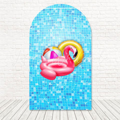 Pool Party Wave Splash Scene Arch Backdrop For Water Fun Event