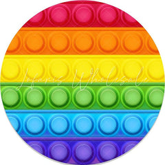 Lofaris Pop It Rainbow Colored Birthday Party Round Backdrops