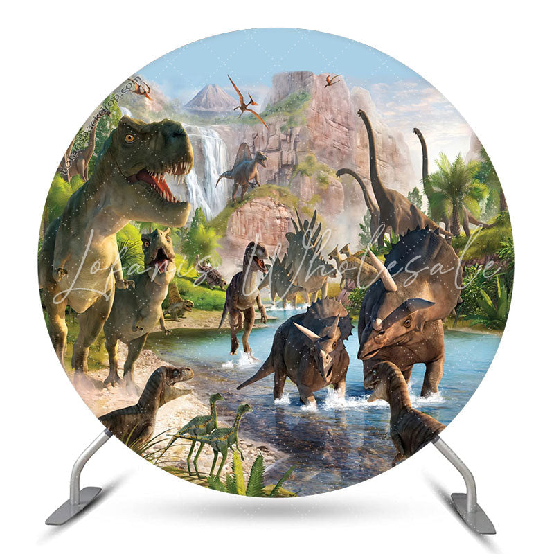 Lofaris Prehistorical World Dinosuars Safari Birthday Backdrop