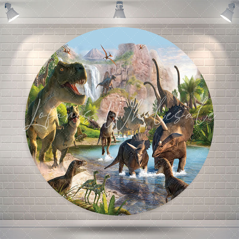 Lofaris Prehistorical World Dinosuars Safari Birthday Backdrop