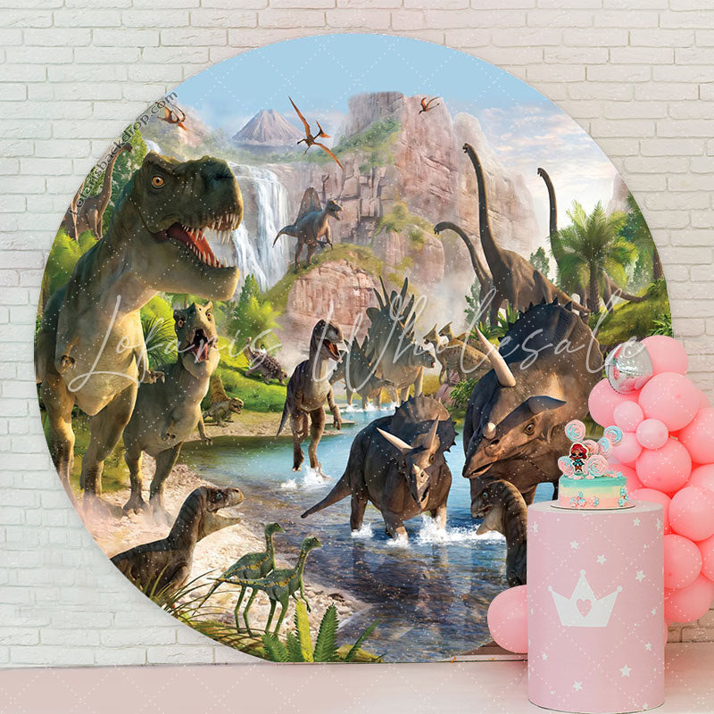 Lofaris Prehistorical World Dinosuars Safari Birthday Backdrop